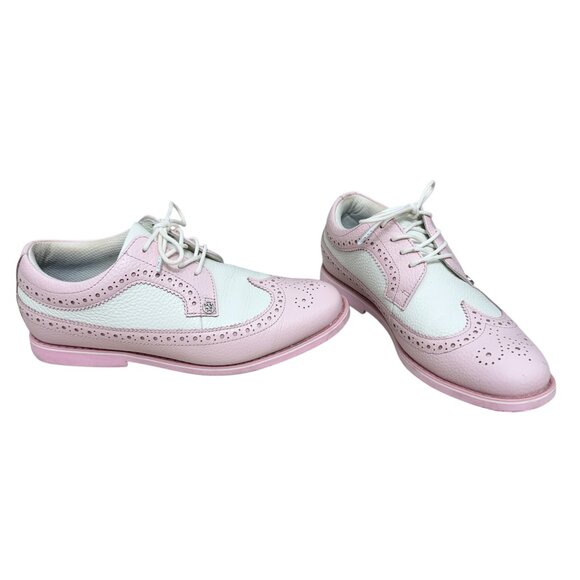 G/FORE Shoes - G/FORE Pink and White Women's Wingtip Athletic Golf Shoes